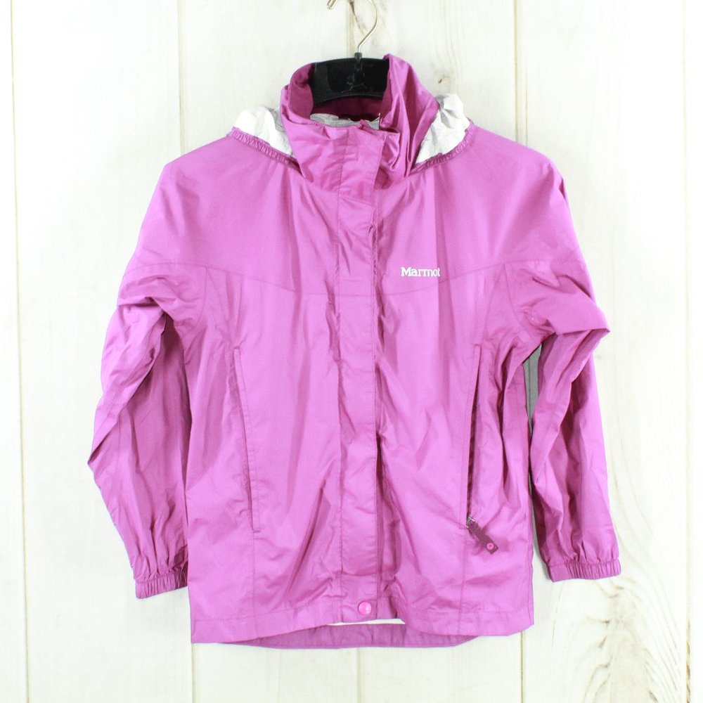 Marmot Purple Full Zip Lightweight Windbreaker Rain Hooded Jacket Size M - Picture 1 of 7